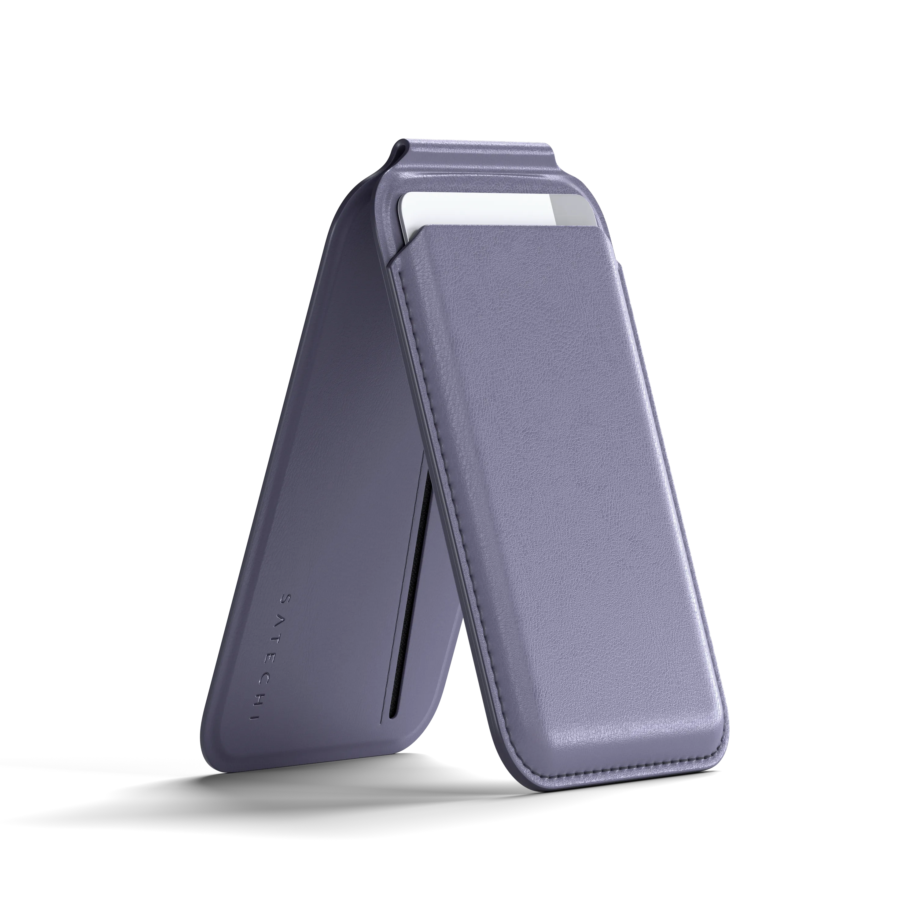 Vegan-Leather Magnetic Wallet Stand