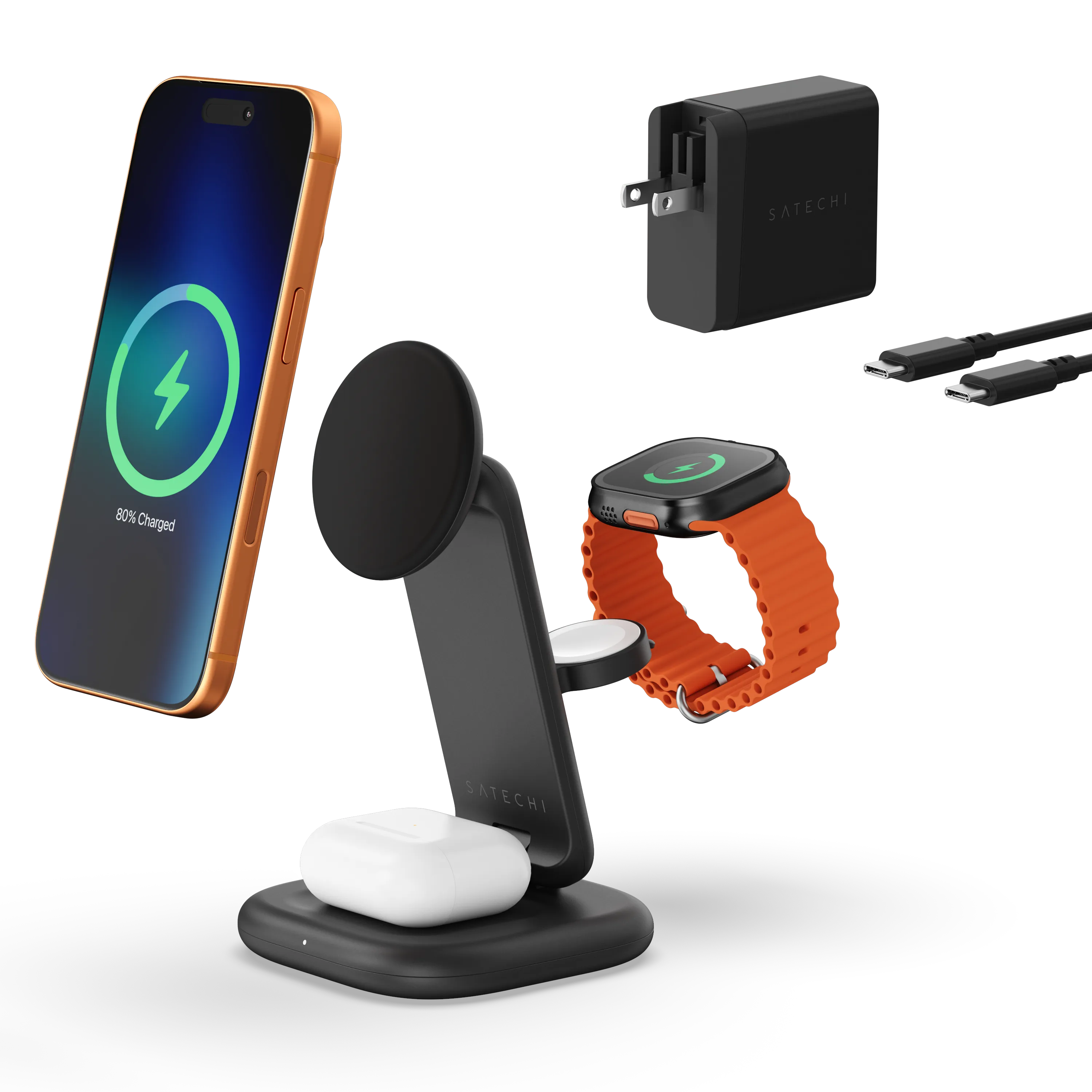 3-in-1 Foldable Wireless Charging Stand with Qi2 25W