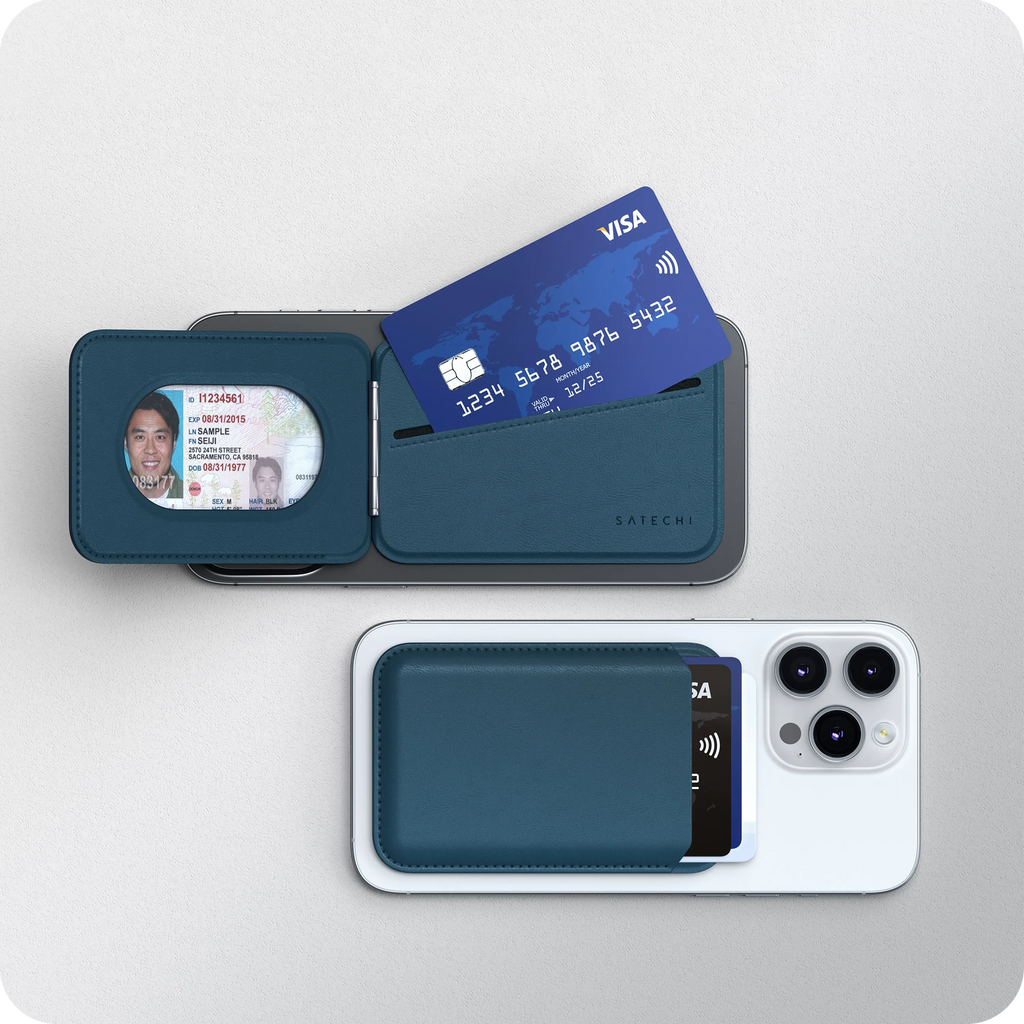 Vegan-Leather Magnetic Wallet Stand