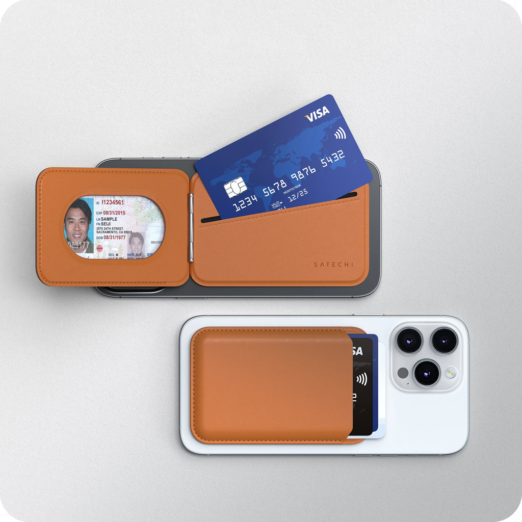 Vegan-Leather Magnetic Wallet Stand