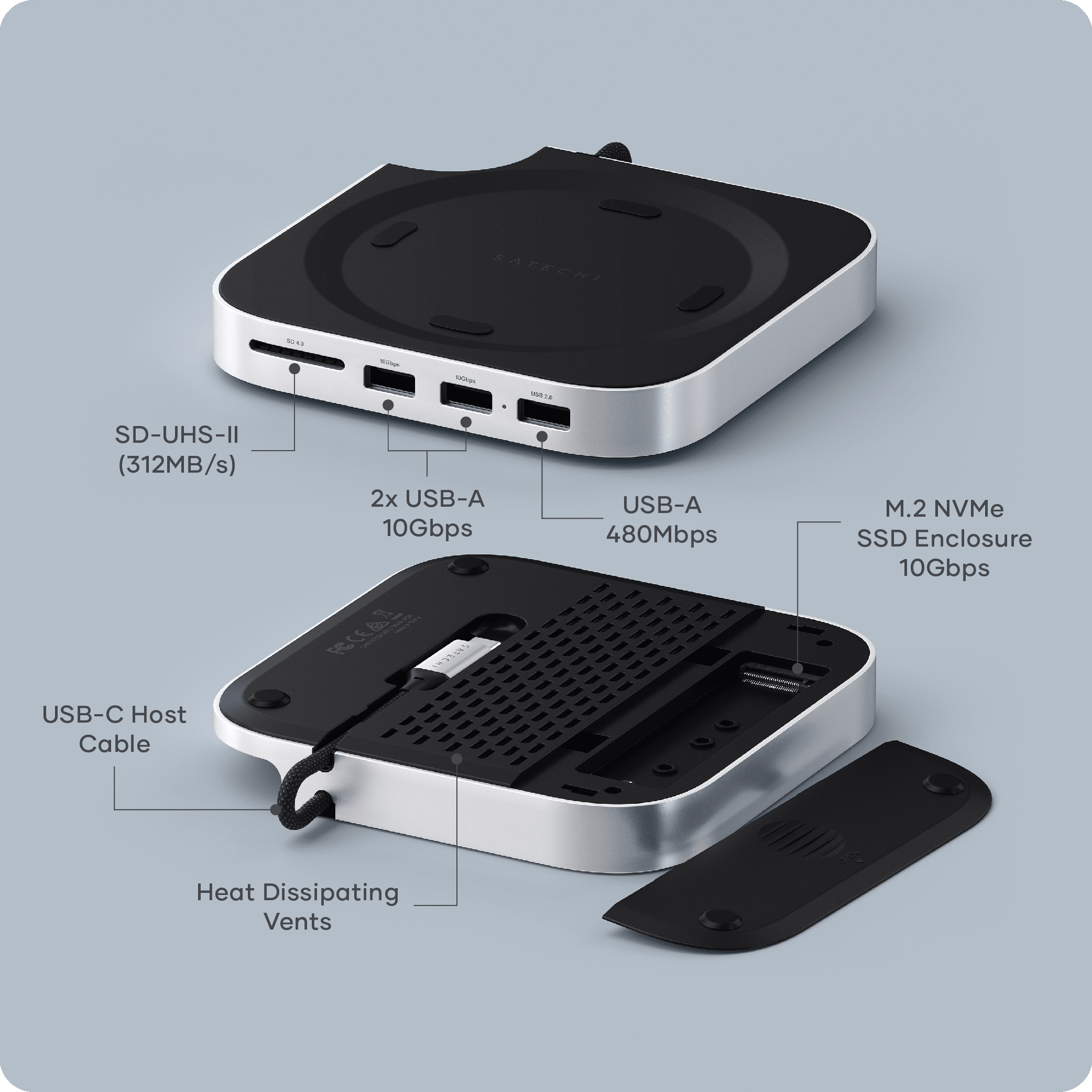 Mac Mini M4 Stand & Hub with SSD Enclosure