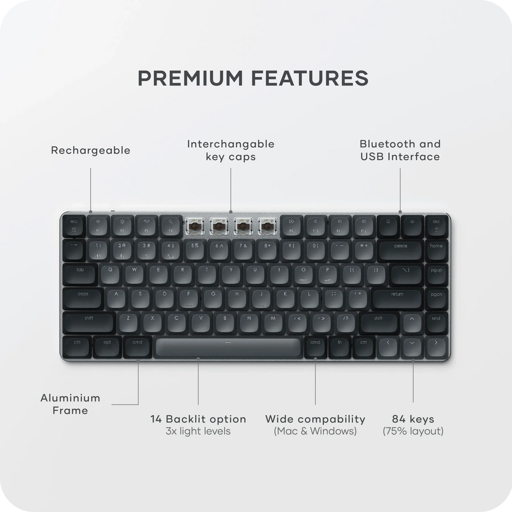SM1 Slim Mechanical Backlit Bluetooth Keyboard