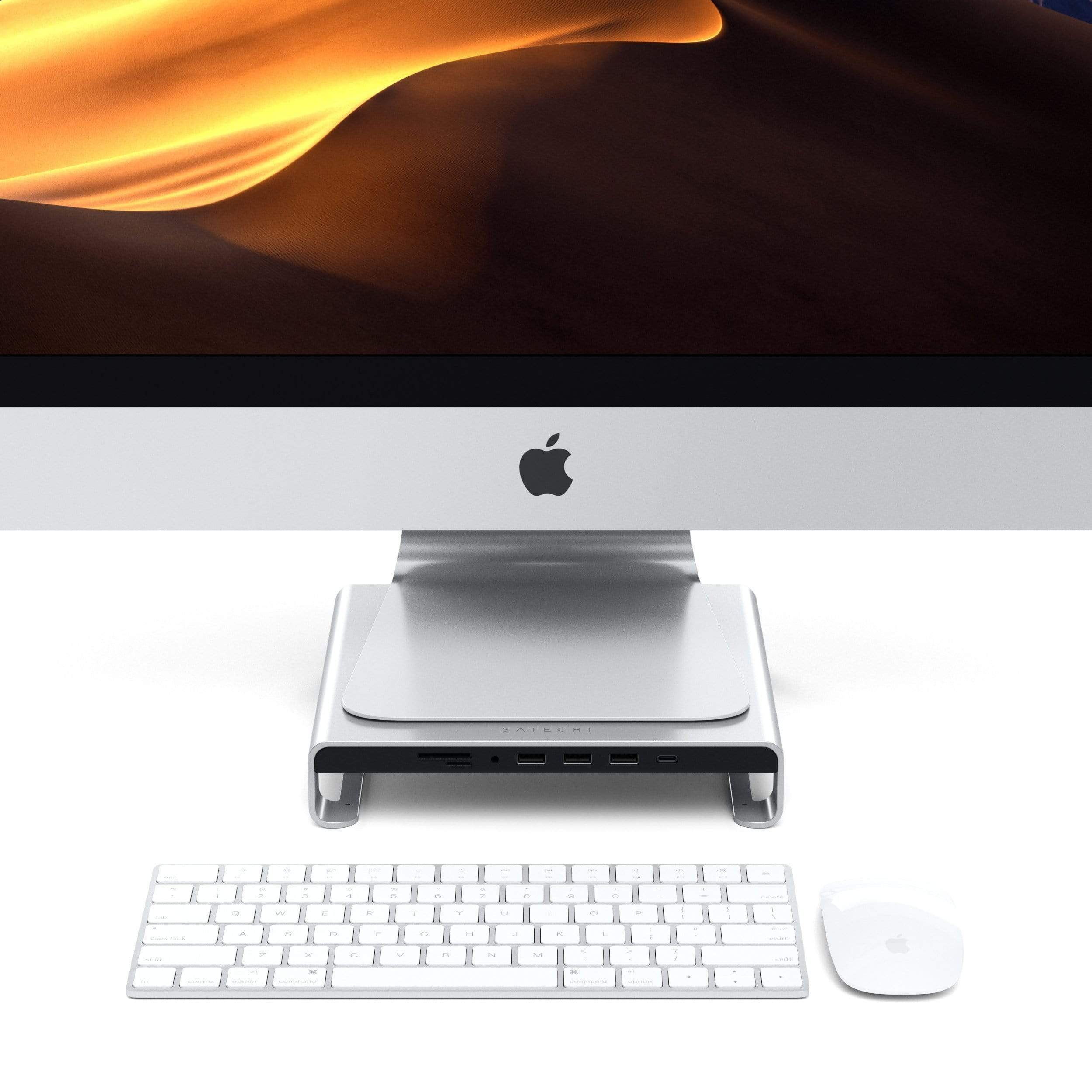 Type-C Aluminum Monitor Stand Hub for iMac