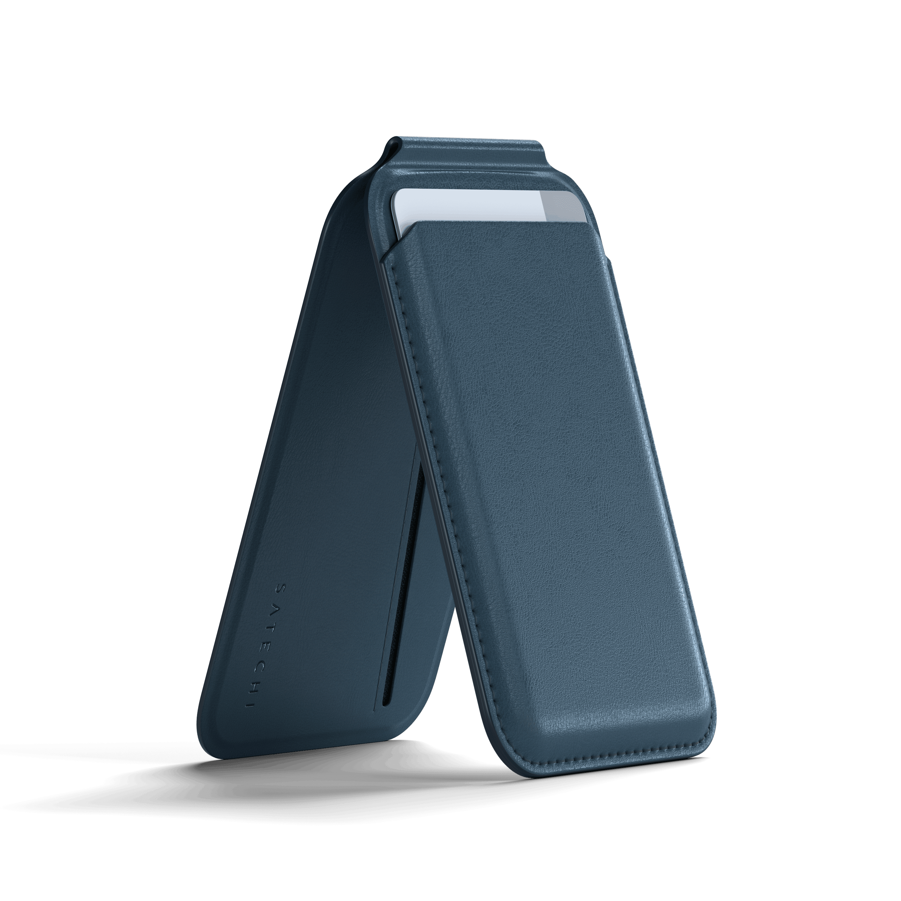 Vegan-Leather Magnetic Wallet Stand